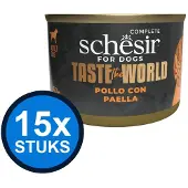 Schesir 8x Taste The World hond blik kip paella 150gr