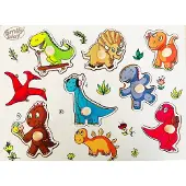 Smily Play Spielen Sie Holzpuzzle mit Stecknadeln, Dinosaurier-Spiel