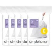 Simplehuman Vuilniszakken met trekband 20 liter | code E | 5 x 20 stuks