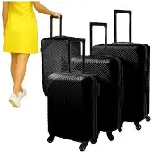 Trizand 26661 Set van 3 harde reiskoffers, 39/70/99 l, zwart