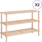 vidaXL Houten schoenenrek met 3 lagen 2 stuks online kopen