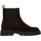 Manfield Donkerbruine suède chelsea boots | Maat 39