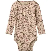 Wheat Rompertje/body 'Freddie' sand / donkerbruin / rosé