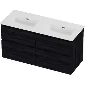Proline tribute badmeubelset porselein elegant 120x46x62 cm glans wit black oak
