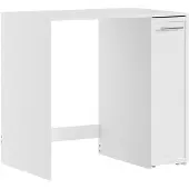 SoBuy Wasmachinekast met lade en planken, wit, op wielen, voor wasruimte Hoge smalle kast met lade boven en twee BZR229-W