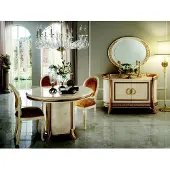 AEA Arredoclassic Luxus Klasse Möbel Esszimmer Rund Tisch Esstisch + 4 Stühle