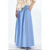 Busem Elastische Taille Midi Rok met Zakken