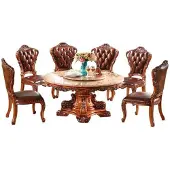 AEA Klassische Barock Esszimmergarnitur Chesterfield Stühle Esstisch