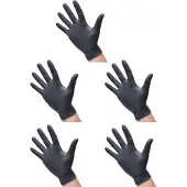 Haibu 5x Nitril Handschoenen poedervrij Zwart S 100st