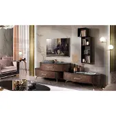 AEA Wohnzimmer Set Design 2x Kommode Wandregal Wohnwand Regal Schränke 4tlg.