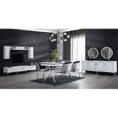 AEA Designer Essgruppe 8tlgl Esstisch Stuhl Kommode Spiegel Esstische Holz moderen