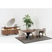 AEA Esszimmer Tisch 4x Stühle Anrichte Spiegel Essgruppe Design Set Garnitur