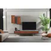 AEA Orangene Wohnwand Edelstahl Wohnwände Wohnzimmer Möbel tv Media Wand