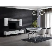 AEA Esszimmer Set Esstisch 4x Stühle Wohnwand 9tlg.Gruppe Garnitur Möbel