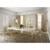 AEA Klassischer Esszimmer Set 9 tlg. Esstisch 6x Stühle Vitrine Schrank Vitrinen