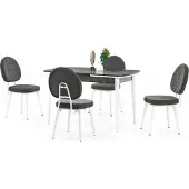 AEA Kompakte Essgruppe Esszimmer Stuhlgruppe Tisch Garnitur Esstisch 4 Stühle 5tlg.