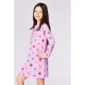 Woody slaapkleed meisjes - roze - all-overprint aliens - 262-10-DZF-Z/918 - maat 116