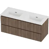 Proline tribute badmeubelset porselein elegant 120x46x54 cm glans wit terra oak