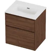 Proline tribute badmeubelset porselein elegant 60x46x67 cm mat white indian walnut