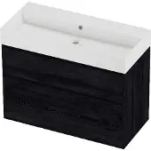 Proline Zara Badmeubelset Porselein Loft 100x46x78 cm Glans Wit Black Oak