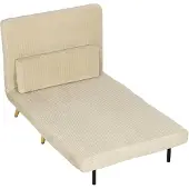 HOMCOM Chair Bed-Polyester-90 x 75 x 84 cm-Beige