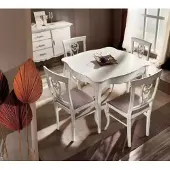 AEA Luxus Esstisch Holz Quadratisch Esszimmer Tisch Weiß Möbel Tische