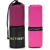 Actiget Strandlaken | Badlaken | Sneldrogend | Strandhanddoek | Microvezel | 180x100 cm | Roze