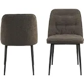 Ebuy24 Solara eetkamerstoel bouclé grijs.