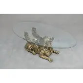 AEA Couchtisch Tisch Glastische Tische Pharao Sphinx Beistell Glas Ägypten 120x60cm