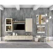 AEA Wohnwand Schrank tv Schrank Set Wohnmöbel Praktisch Wohnzimmer beige