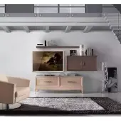 AEA TV-Ständer Seitenschrank Moderne Wohnwand Wohnzimmer Set Modern 3tlg