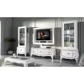 AEA Design Wohnzimmer Set Vitrine 2x TV-Rahmen Wandregal Wohnwand 4tlg.