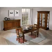 AEA Garnitur Set 7tlg. Esszimmer Esstisch 4x Stühle Vitrine Luxus Holz Möbel