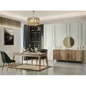 AEA Esszimmer Set Esstisch Essgruppe Möbel Lehnstuhl Stühle Tisch 6tlg. Sets
