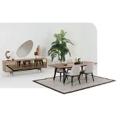 AEA Esszimmer Set Tisch 4x Stühle Anrichte Spiegel Garnitur Design 7tlg
