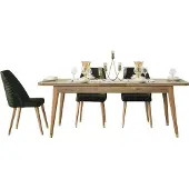 AEA Esstisch Tisch Gruppe Esszimmer Wohnzimmer Garnitur Holz Design Tische