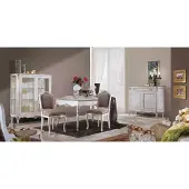 AEA Esszimmer Set Garnitur Vitrine Tisch 4x Stuhl Anrichte luxus Garnitur