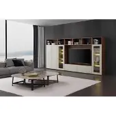 AEA Moderne Design Wohnwand Schrank Vitrine Holz Wohnzimmer Möbel TV Schrankwände