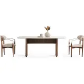 AEA Elegantes Esszimmer-Set aus Holz in Beige mit modernem Design