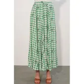 Bigdart Hoog-Waisted Geruite Maxi Rok