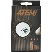 Atemi tafeltennisballen wit 3 ster - 6 stuks - professionele kwaliteit.