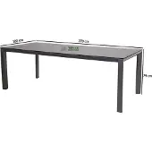 Lesli Living Mojito - Tuintafel - 220x100 cm - keramiek - antraciet