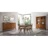 AEA Esszimmer Set Tisch 4x Stühle Anrichte mit Spiegel Klassischе Möbel 8tlg