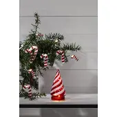Star Trading Batterijgevoede kerstverlichtingsketting 'Candycane', 8 LED-zuurstokken, timer, warm wit, L 135 cm