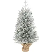 HOMCOM Kerstboom Kunststof, metaal 50L x 50B x 90H cm Groen+Wit