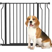 PawHut Pet Gate-Staal, ABS-95L x 3B x 76H cm-Zwart