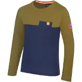TROLLKIDS - Kid's Bergen Longsleeve - Longsleeve 110, olijfgroen/blauw