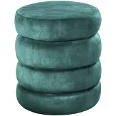 Invicta Kruk VOGUE 40cm rond bekleed met opbergruimte fluweel groen - 48637