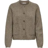 ONLY Gebreid vest 'ONLPiemonte' bruin gemêleerd