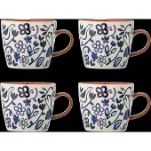 Bloomingville Figuria mokken blauw set van 4 stuks
